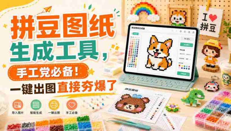 拼豆图纸生成工具,手工党必备!一键出图直接夯爆了-有道网创