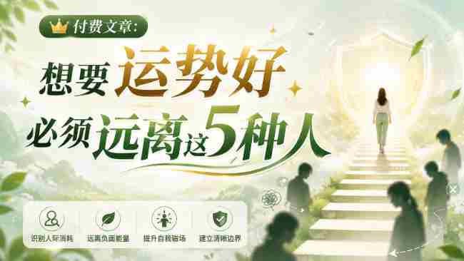 付费文章：想要运势好，必须远离这5种人-有道网创