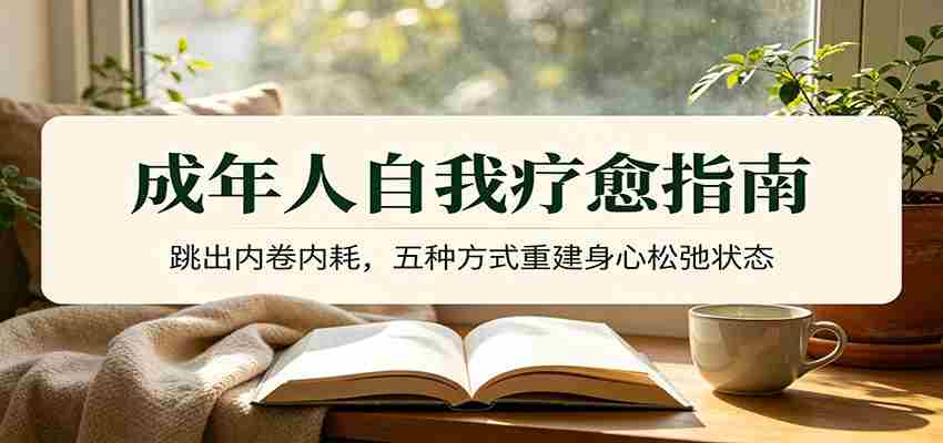 成年人自我疗愈指南：跳出内卷内耗，五种方式重建身心松弛状态-有道网创