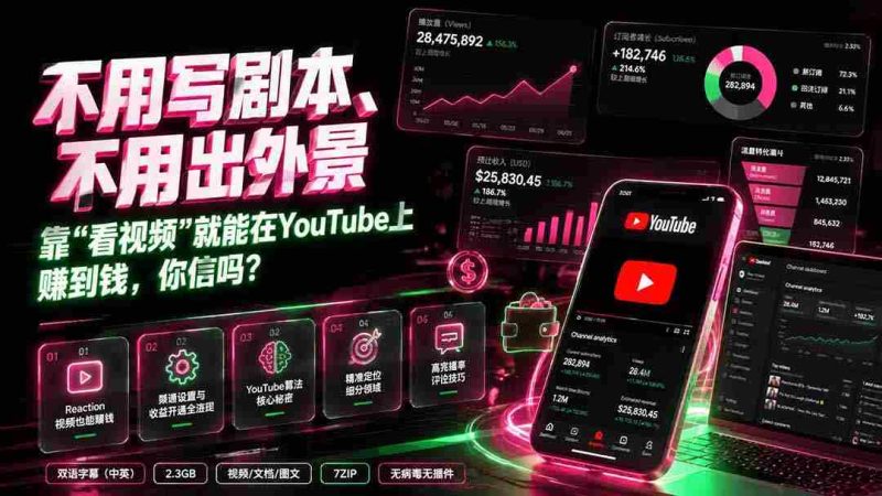 (19646期)不用写剧本、不用出外景——靠”看视频”就能在YouTube上赚到钱,你信吗?【原创双语字幕】-有道网创