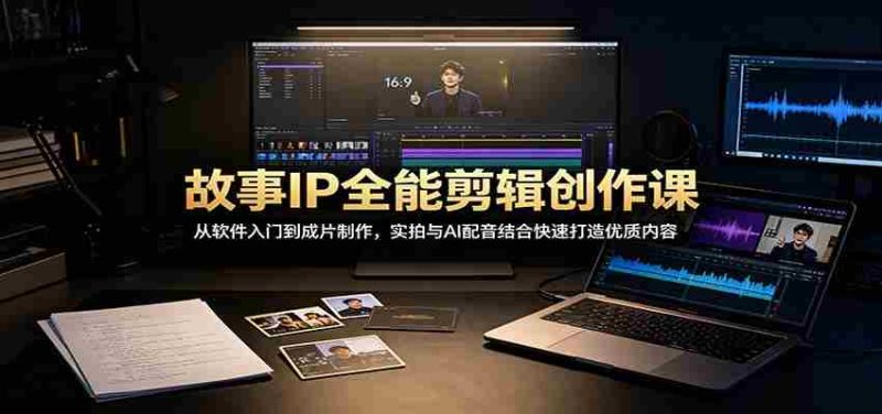 故事IP全能剪辑创作课:从软件入门到成片制作,实拍与AI配音结合快速打造优质内容-有道网创