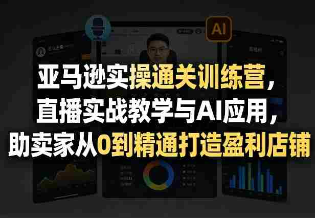 亚马逊实操通关训练营,直播实战教学与AI应用,助卖家从0到精通打造盈利店铺(更新8月8日)