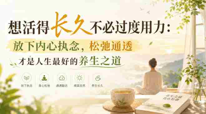 付费文章：想活得长久不必过度用力：放下内心执念，松弛通透才是人生最好的养生之道-有道网创