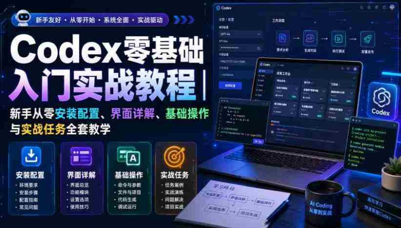 Codex零基础入门实战教程|新手从零安装配置、界面详解、基础操作与实战任务全套教学-有道网创