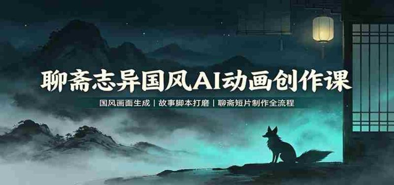 聊斋志异国风AI动画创作课:国风画面生成,故事脚本打磨,聊斋短片制作全流程-有道网创