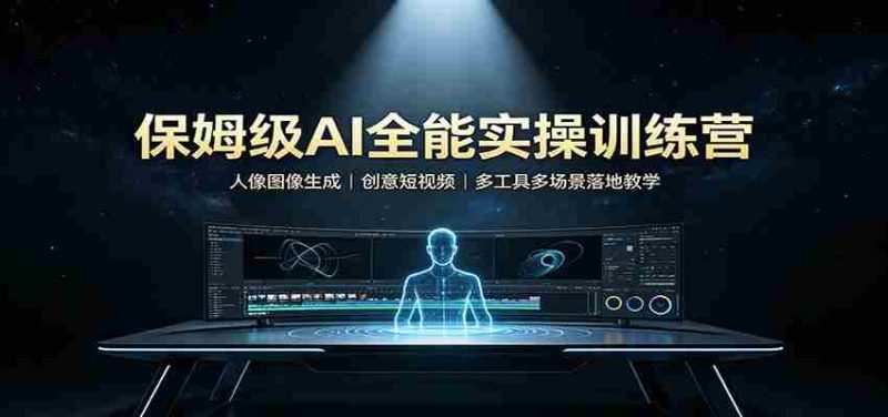 保姆级AI全能实操训练营:人像图像生成,创意短视频,多工具多场景落地教学-有道网创