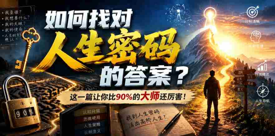 付费文章:如何找对人生密码的答案?这一篇让你比90%的大师还厉害!