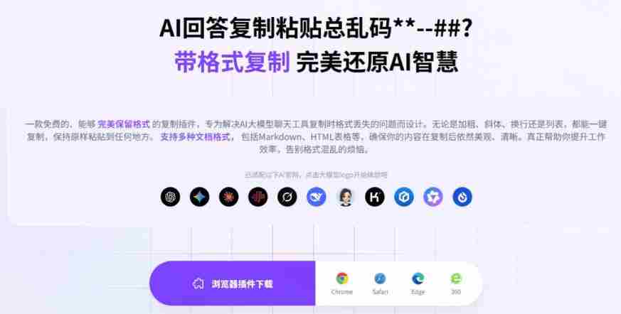 你的AI回答内容复制格式总乱码?完美一键保留原格式复制,办公宝藏浏览器插件Copy With Format