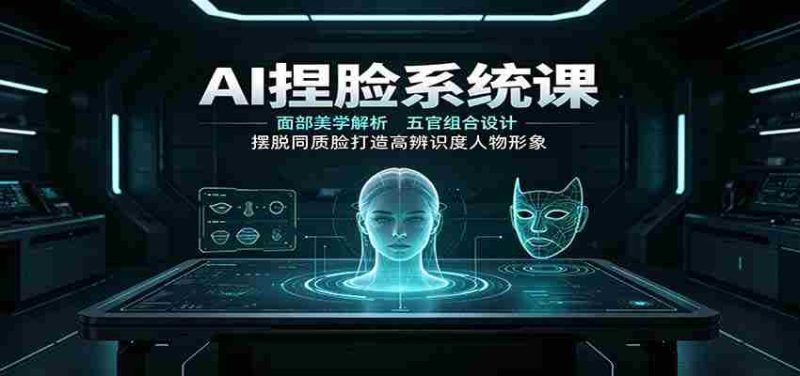 AI捏脸系统课:面部美学解析,五官组合设计,摆脱同质脸打造高辨识度人物形象-有道网创