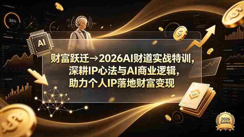 (19547期)财富跃迁→2026AI财道实战特训,深耕IP心法与AI商业逻辑,助力个人IP落地财富变现-有道网创