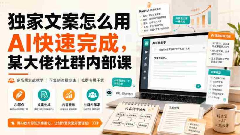 独家文案怎么用AI快速完成，某大佬社群内部课-有道网创