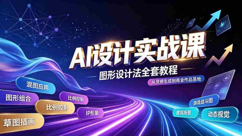 (19554期)AI设计实战课|图形设计法全套教程,解锁AI工作流技法,精通插画IP、建筑、游戏视觉创作-有道网创