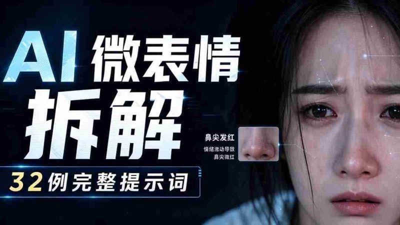 (19629期)AI微表情拆解提示词合集,精准调控AI角色表情,告别塑料感、AI面瘫脸。-有道网创
