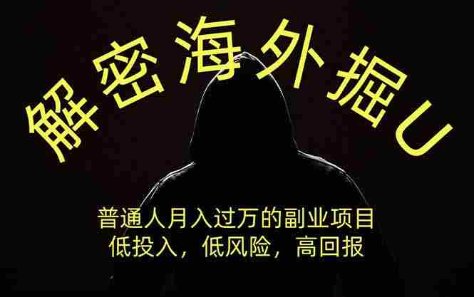 （19841期）解密海外掘U，普通人月入过万的副业项目，低投入、低风险高回报，没有之一-有道网创