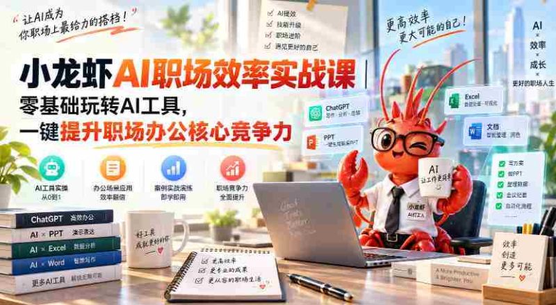 小龙虾AI职场效率实战课｜零基础玩转AI工具，一键提升职场办公核心竞争力-有道网创