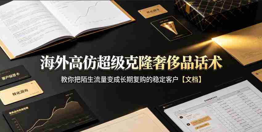 海外高仿超级克隆奢侈品话术,教你把陌生流量变成长期复购的稳定客户【文档】
