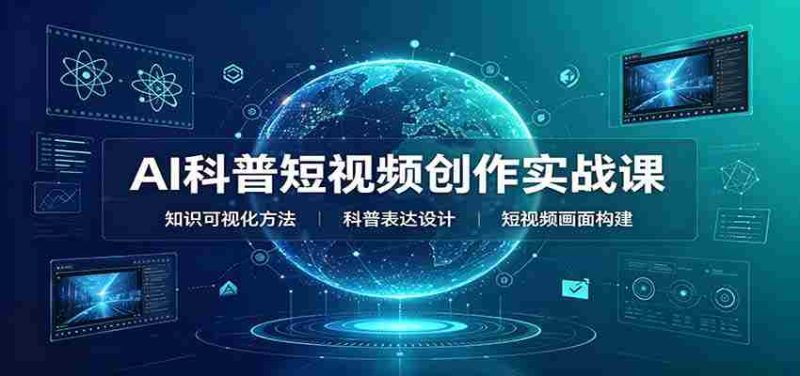 AI科普短视频创作实战课:配套要点文档,文案与视频提示词模板教学-有道网创