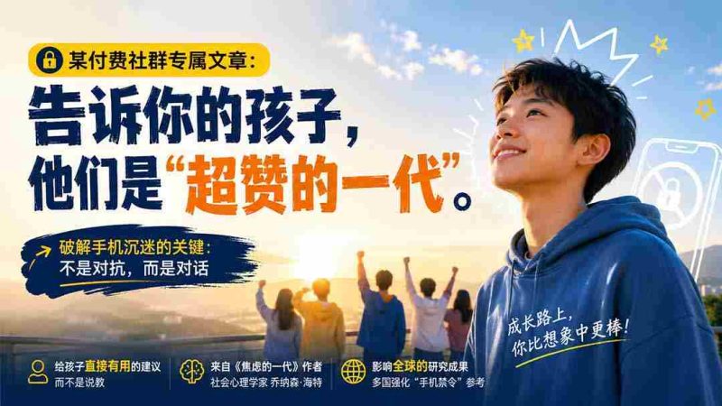 (20222期)某付费社群专属文章:告诉你的孩子,他们是“超赞的一代”。-有道网创