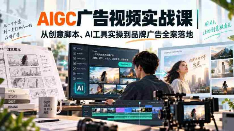 AIGC广告视频实战课|从创意脚本、AI工具实操到品牌广告全案落地-有道网创