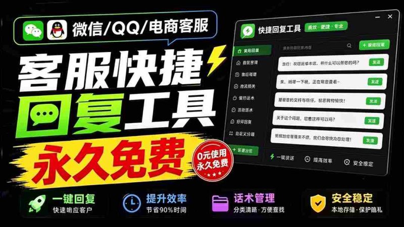 微信/QQ/电商客服快捷回复工具,支持多平台话术库与一键发送,永久免费,使用简单!易歪歪-有道网创