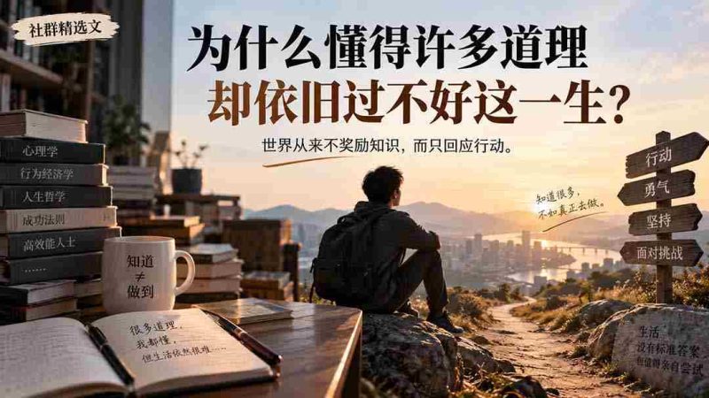 社群精选文:为什么懂得许多道理却依旧过不好这一生?-有道网创