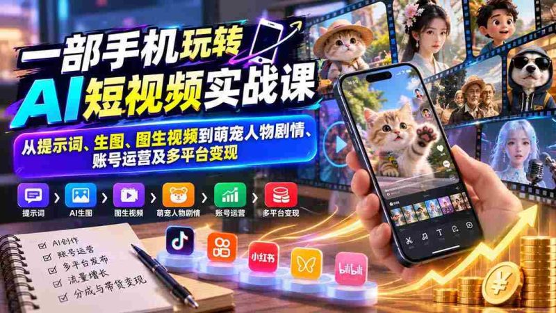 轻松掌握AI短视频创作秘诀:从关键词到萌宠剧情,全方位解析手机运营与多渠道盈利-有道网创