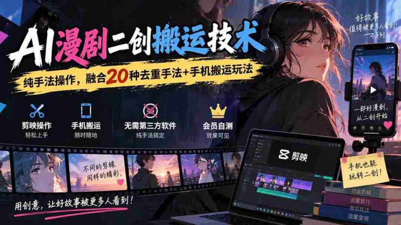 创新AI技术在漫剧二创中的应用:融合多样去重技巧与手机便捷搬运方法-有道网创