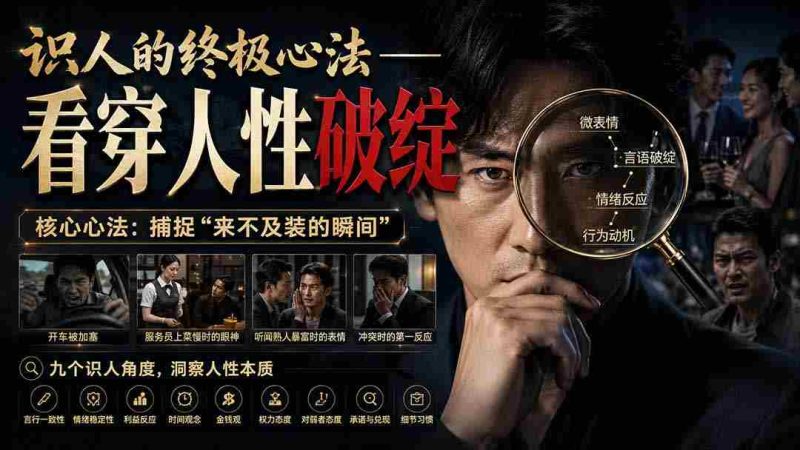 (20300期)付费文章:识人的终极心法——看穿人性破绽-有道网创