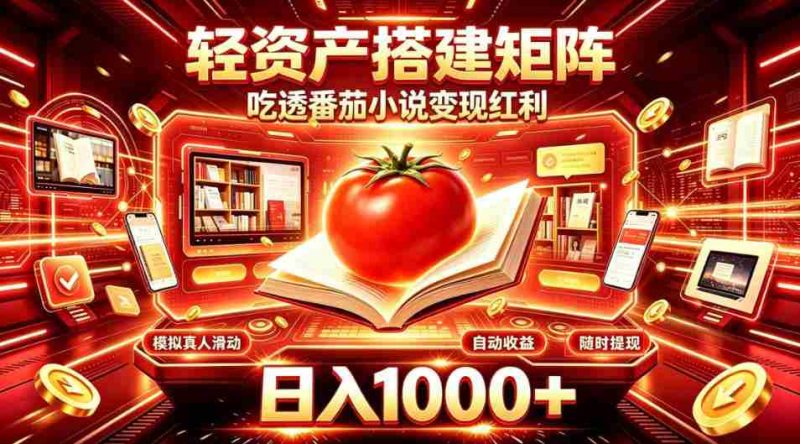 轻资产搭建矩阵,吃透番茄小说变现红利,日入1000+,支持无限矩阵放大【揭秘】-有道网创