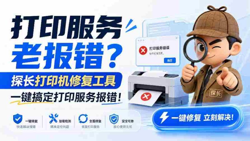打印故障频繁困扰？探长神器一击即中，轻松解决打印服务难题！-有道网创
