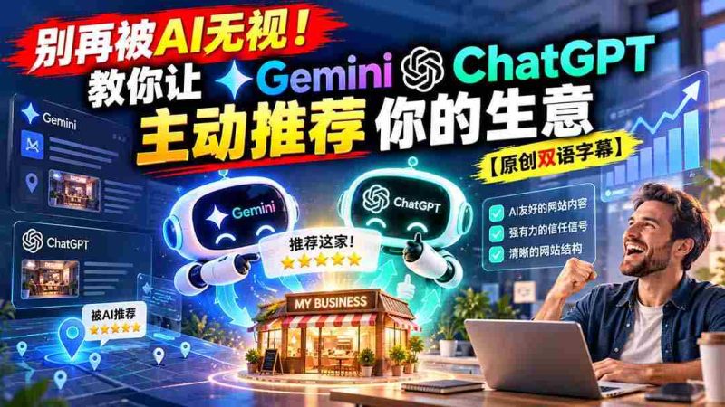 别再被AI无视!教你让GeminiChatGPT主动推荐你的生意【原创双语字幕】-有道网创