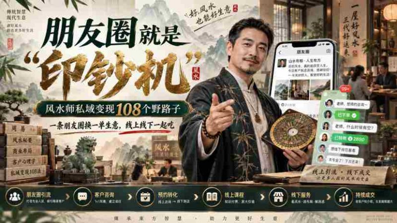 朋友圈就是“印钞机”,风水师私域变现108个野路子,一条朋友圈换一单生意,线上线下一起吃【文档】-有道网创
