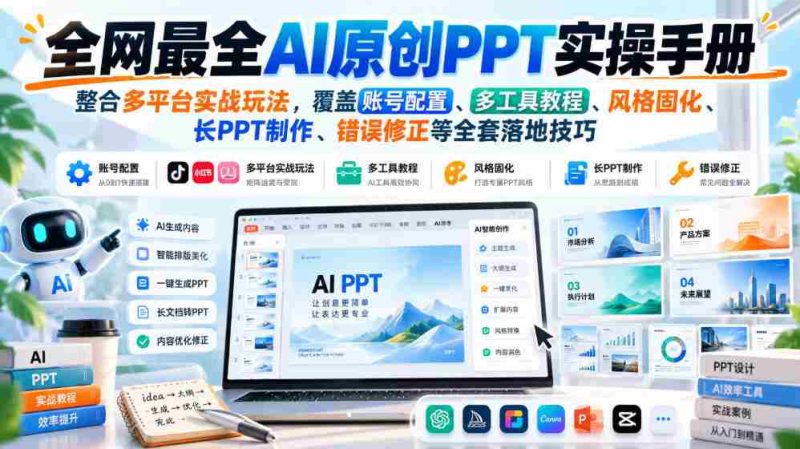 AI创意PPT制作大全:囊括各大平台实战攻略,揭秘账号设置、多工具运用、风格塑造、长PPT制作与故障排除等实用技巧-有道网创