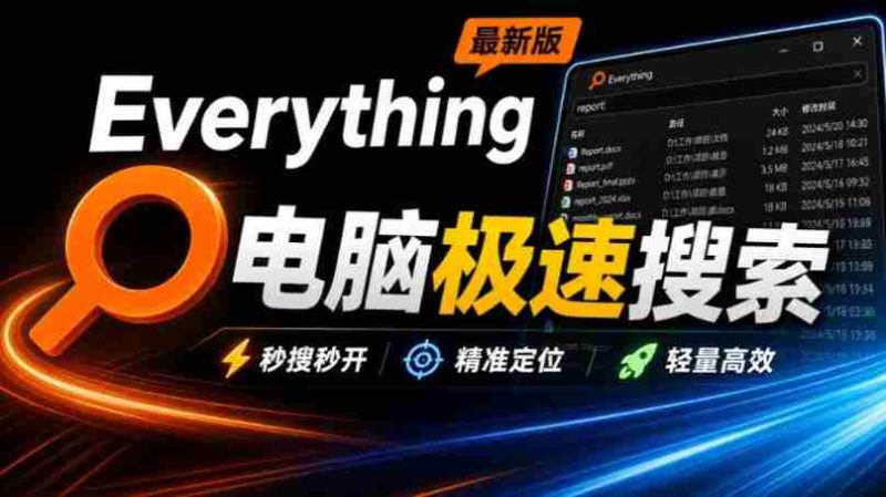 Everything最新版,电脑极速搜索!最佳电脑文件搜索工具,几秒检索几百G的文件,必装电脑应用-有道网创