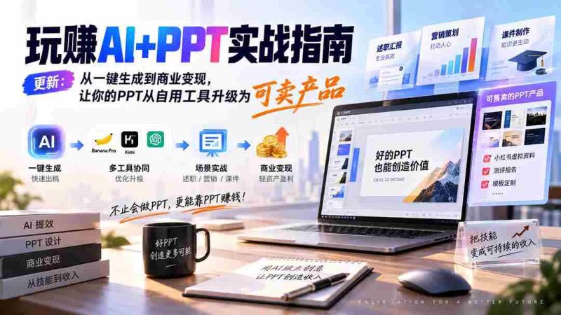(20247期)玩赚AI+PPT实战指南-更新5月13:从一键生成到商业变现,让你的PPT从自用工具升级为可卖产品-有道网创