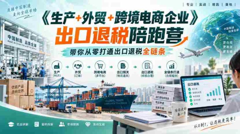 外贸企业一站式出口退税攻略营：生产、跨境电商齐参与，助你轻松入门-有道网创