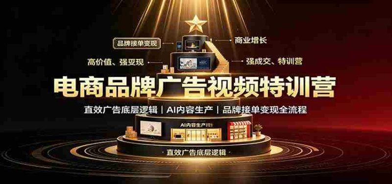 电商品牌广告视频特训：直效广告底层逻辑，AI内容生产，品牌接单变现全流程-有道网创