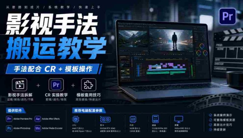 电脑必备!CR+模板操作全解析,影视剪辑手法一网打尽,教你轻松上手!-有道网创