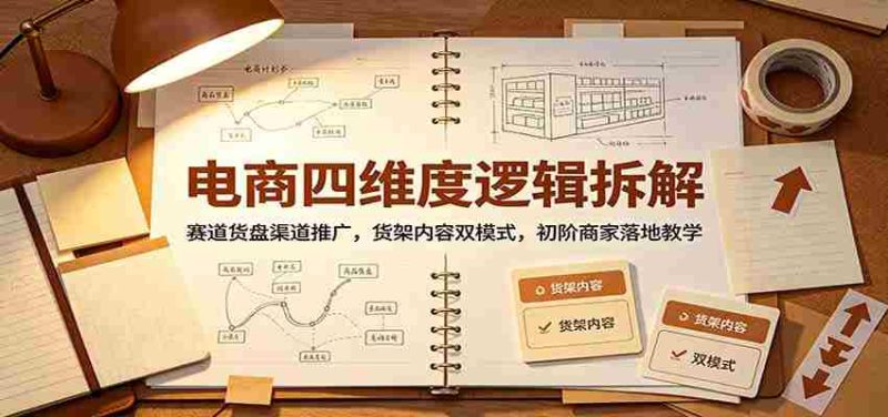 电商四维度逻辑拆解:赛道货盘渠道推广,货架内容双模式,初阶商家落地教学-有道网创