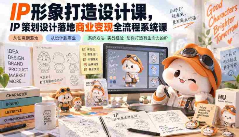 IP形象打造设计课,IP策划设计落地商业变现全流程系统课-有道网创