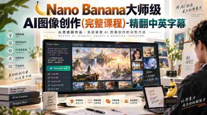 高清无痕】Nano Banana AI图像制作大师课程(全教程)双语字幕版-有道网创
