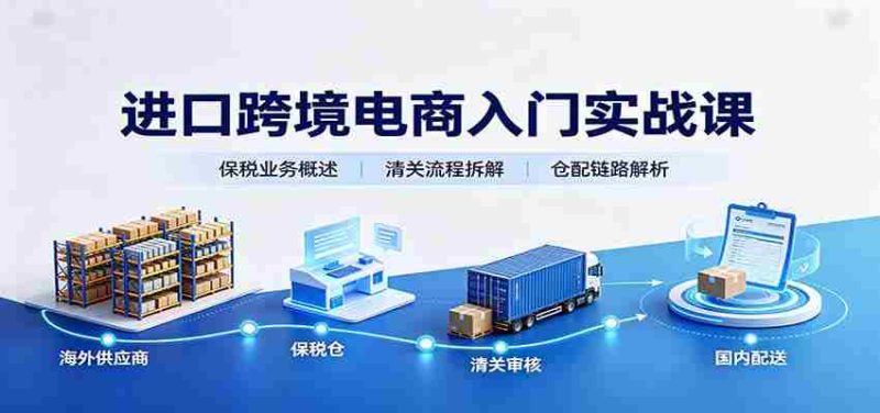 进口跨境电商入门实战课:基础概念政策解读,保税业务流程,多类系统模式教学-有道网创