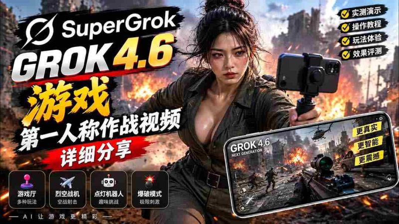 Grok 4.6 也能做游戏?第一人称作战视频实测|玩法详细讲解-有道网创