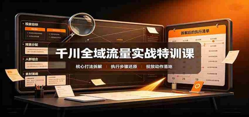 千川全域流量实战特训课:拆解全域投放实操核心打法-有道网创