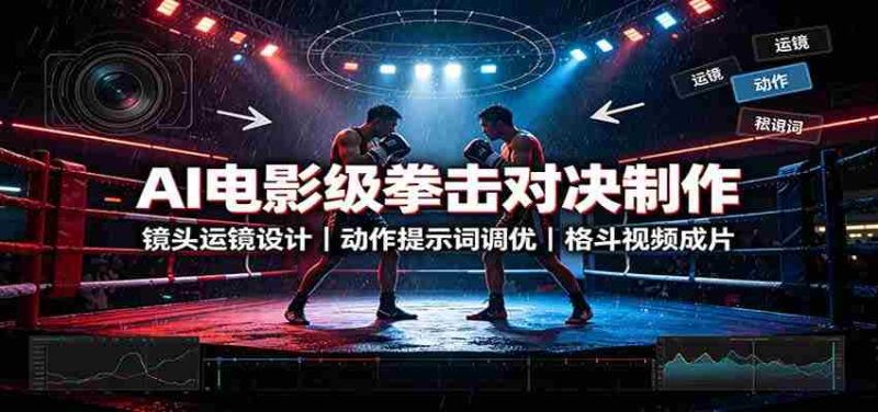 AI电影级拳击对决制作：镜头运镜设计，动作提示词调优，格斗视频成片-有道网创