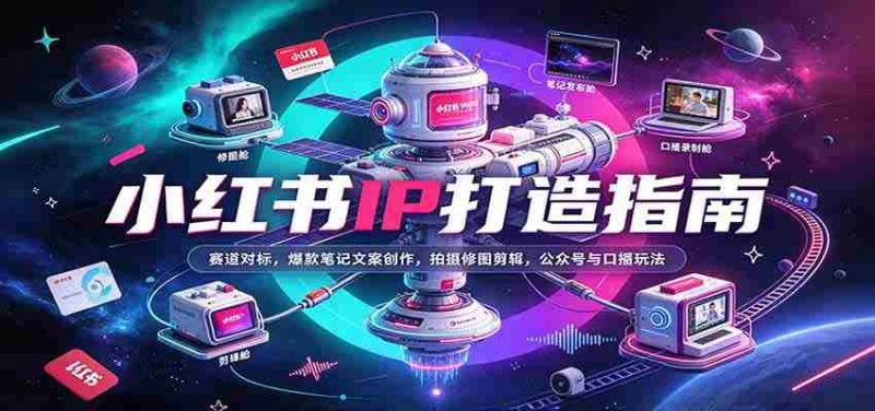 小红书IP打造指南:赛道对标,爆款笔记文案创作,拍摄修图剪辑,公众号与口播玩法-有道网创