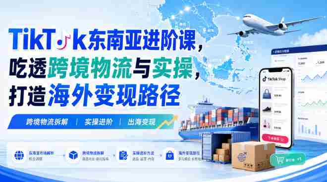 TikTok东南亚进阶课，吃透跨境物流与实操，打造海外变现路径-有道网创