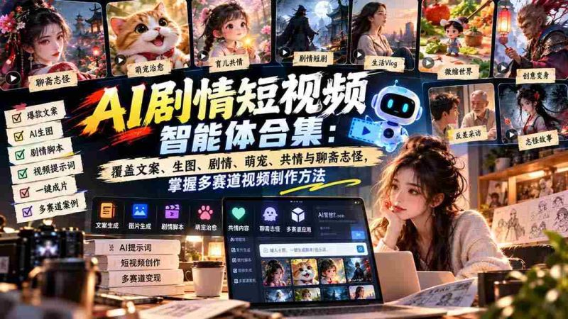 AI剧情短视频达人集结:一文掌握文案撰写、生图制作、剧情构建、萌宠互动、情感共鸣及聊斋风韵,全方位解锁视频制作多技能-有道网创