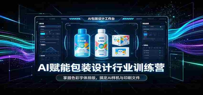 AI赋能包装设计行业训练营:掌握色彩字体排版,搞定AI样机与印刷文件-有道网创