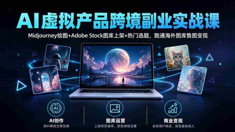 探索海外市场,AI绘图赋能,Adobe图库与热门选题结合,副业变现课程一网打尽-有道网创